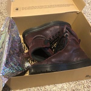 Cherry Red Rouge Crackle Suede Dr. Martens